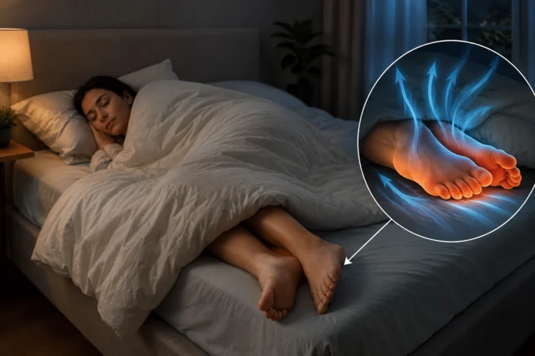 foot outside the blanket